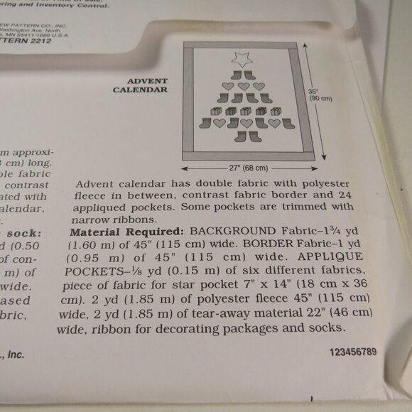 Kwik Sew 2212 Sewing Pattern NEW UNOPENED Christmas Advent Calendar - Picture 5 of 8